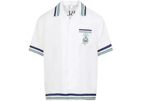 Casablanca Hotel Emblem Cuban Collar SS Shirt White