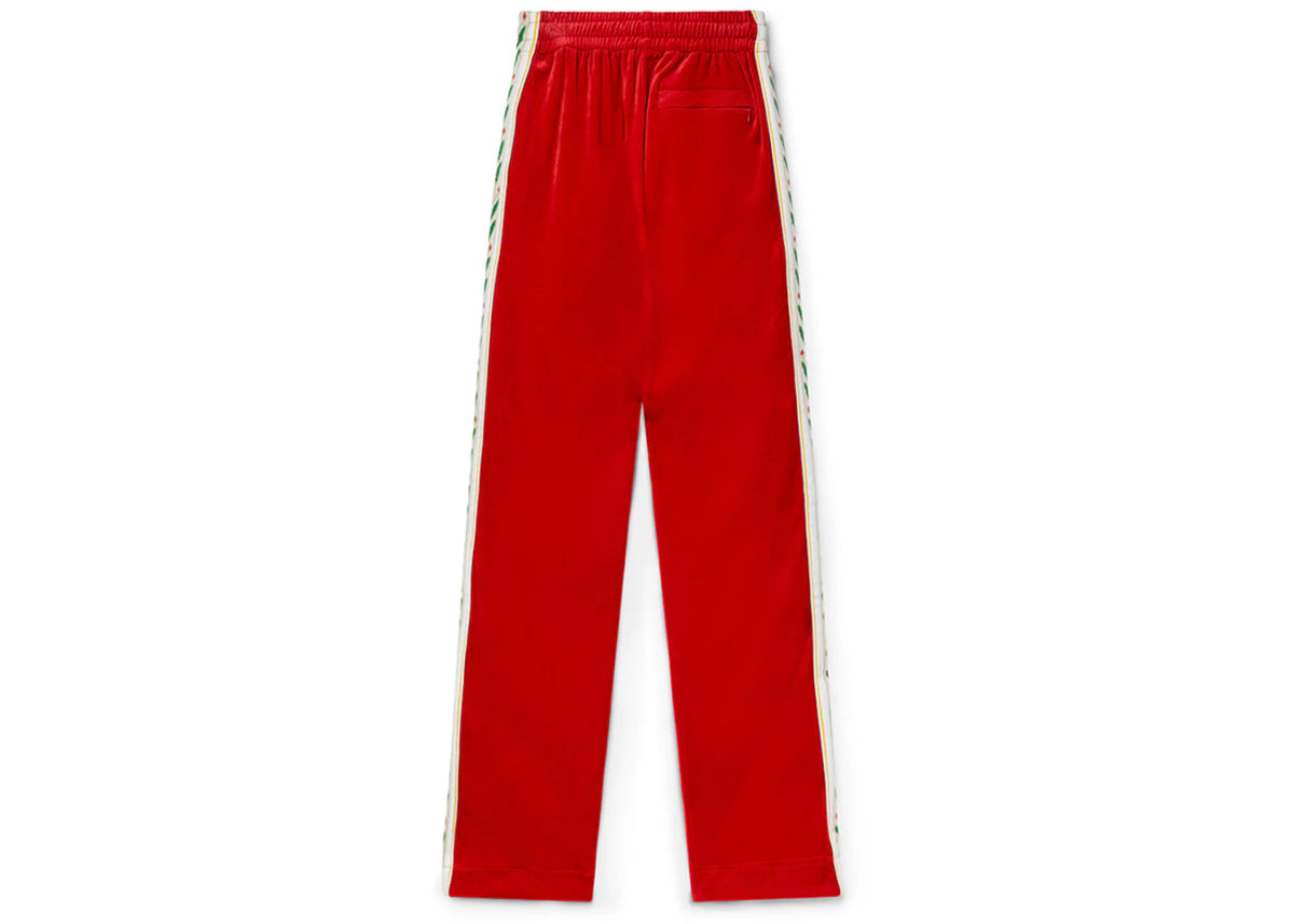 Casablanca Laurel Velour Track Pants Red - vue secondaire A