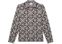 Casablanca Monogram Cotton Knit Shirt Aubergine