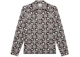 Casablanca Monogram Cotton Knit Shirt Aubergine