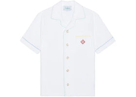 Casablanca Monogram Towelling Short Sleeve Shirt White - vue 360