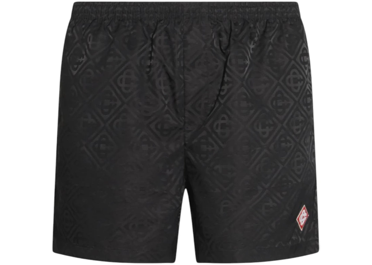 Casablanca Printed Swim Shorts Black - vue 360