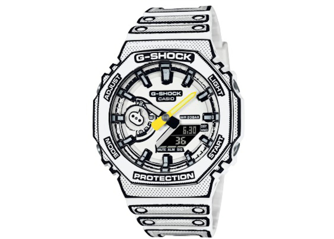Casio G-Shock Manga Edition Classic White GA-2100MNG-7AJR - vue 360