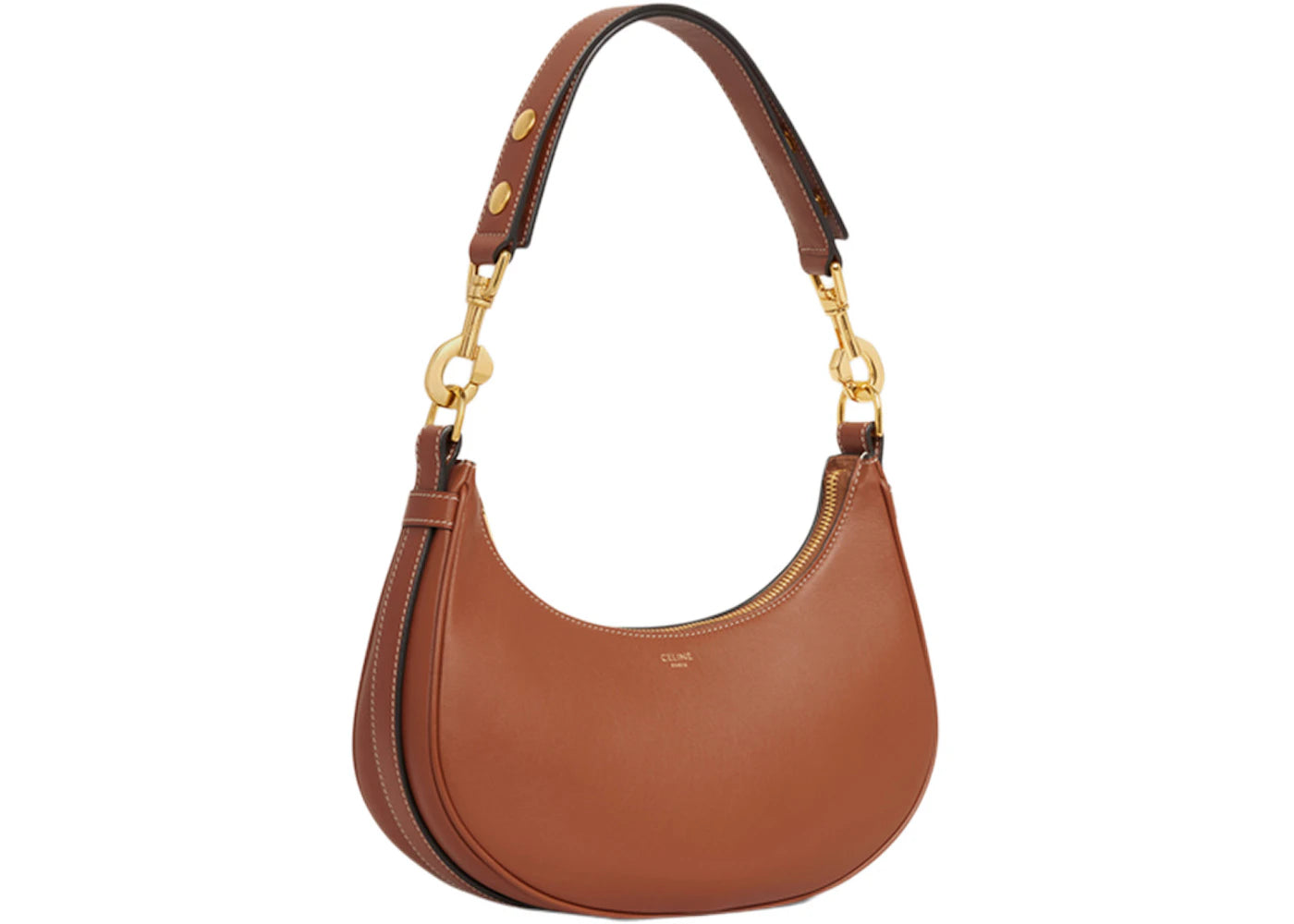 Celine Medium Ava Strap Bag in Textile with Celine All-Over Print Natural/Tan - vue secondaire A