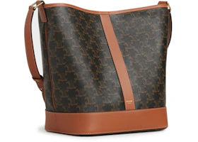 Celine Bucket Bag Medium Triomphe Tan - vue 360