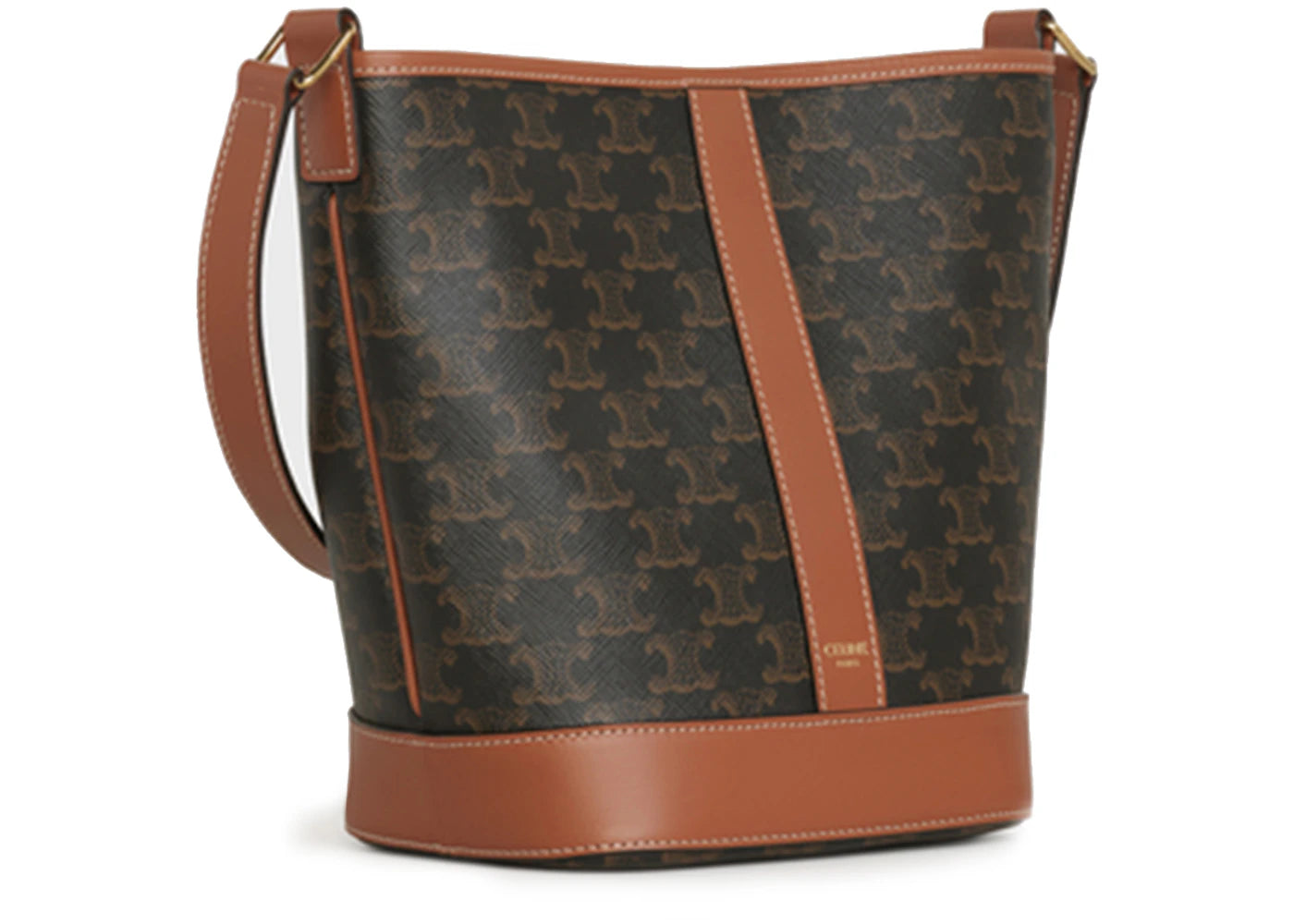 Celine Bucket Bag Small Triomphe Tan - vue 360