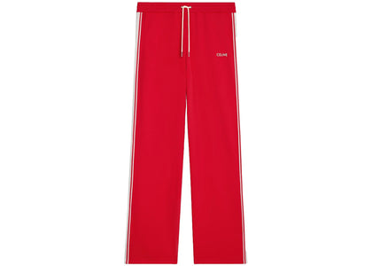 Celine Double Face Jersey Tracksuit Pants Red/Off White - apparel view 2