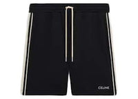 Celine Double Face Jersey Tracksuit Shorts Black/White