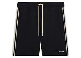 Celine Double Face Jersey Tracksuit Shorts Black/White