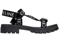 Celine Leo Strappy Sandal Black White