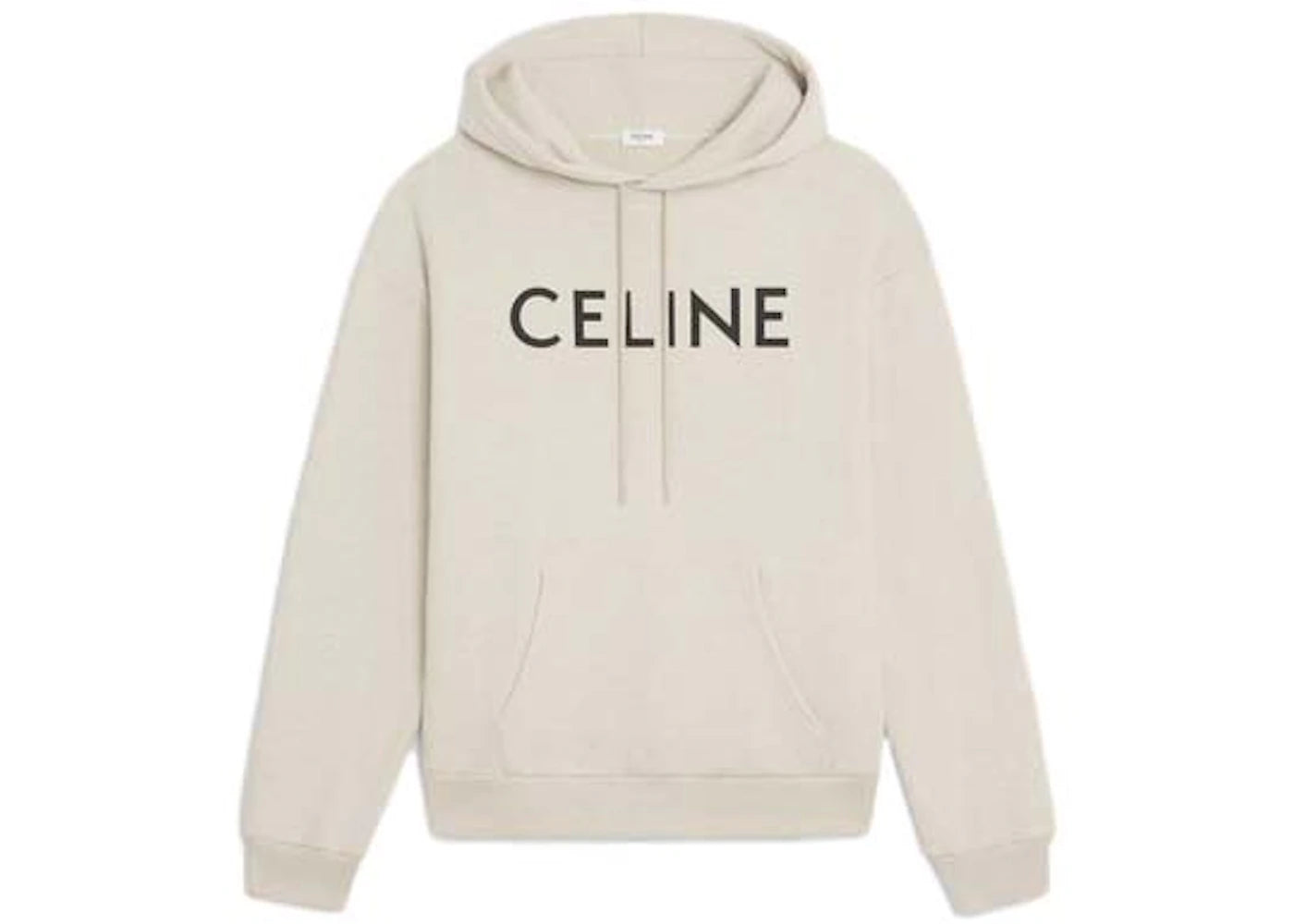 Celine Loose Cotton Fleece Hoodie Cream/Black - vue secondaire A