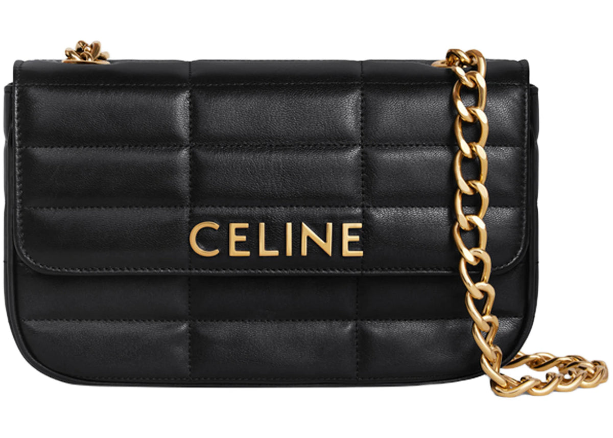 Celine Matelasse Chain Shoulder Bag Quilted Black - vue secondaire A