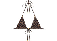 Celine Triangle Top in Monogram Jersey Toffee/Brown