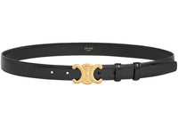 Celine Triomphe 25MM IN Taurillon Leather Gold Finish Buckle Belt Black