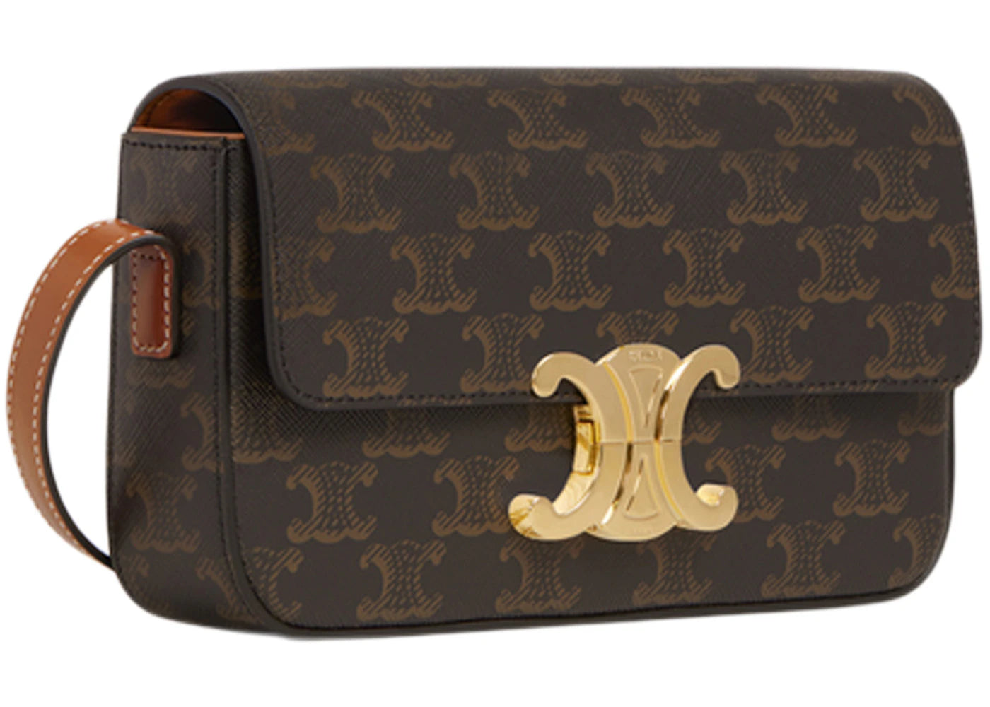 Celine Schultertasche Claude aus Canvas in Hellbraun - vue secondaire A