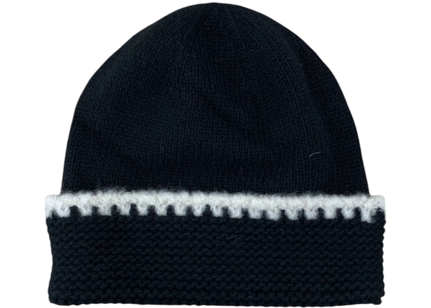 Chanel CC Logo Laciness Beanie Black/White - vue secondaire B