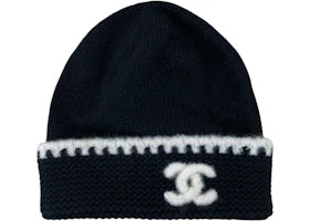 Chanel CC Logo Laciness Beanie Black/White - vue 360