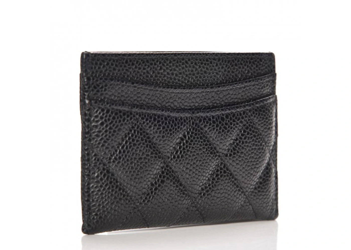 Chanel Classic Card Holder Quilted Caviar Gold-tone Black - vue secondaire A