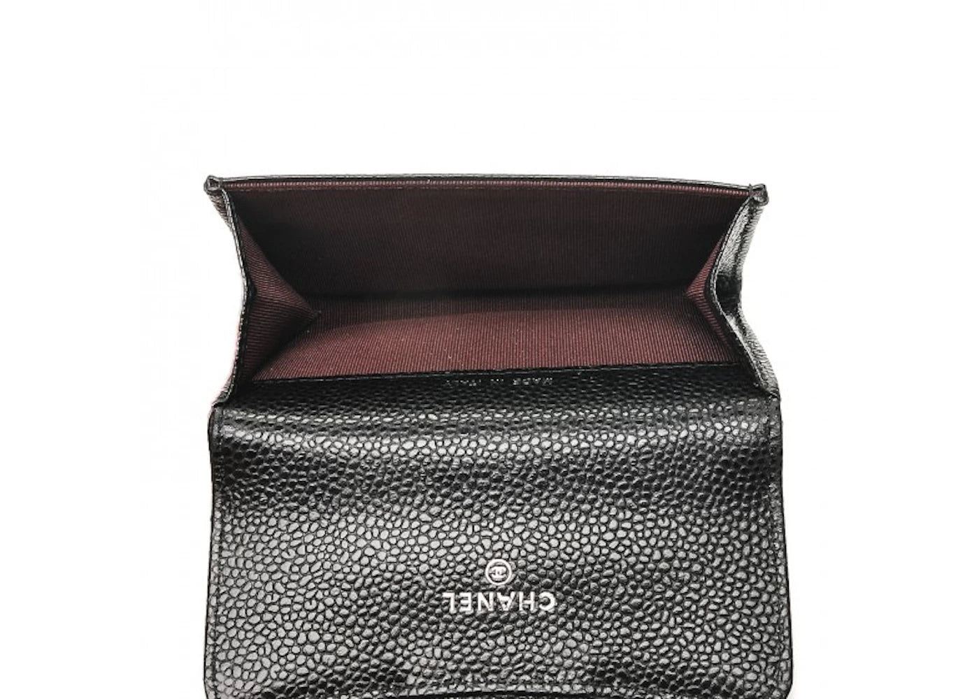Chanel Flap Card Holder Quilted Caviar Silver-tone Black - vue secondaire B