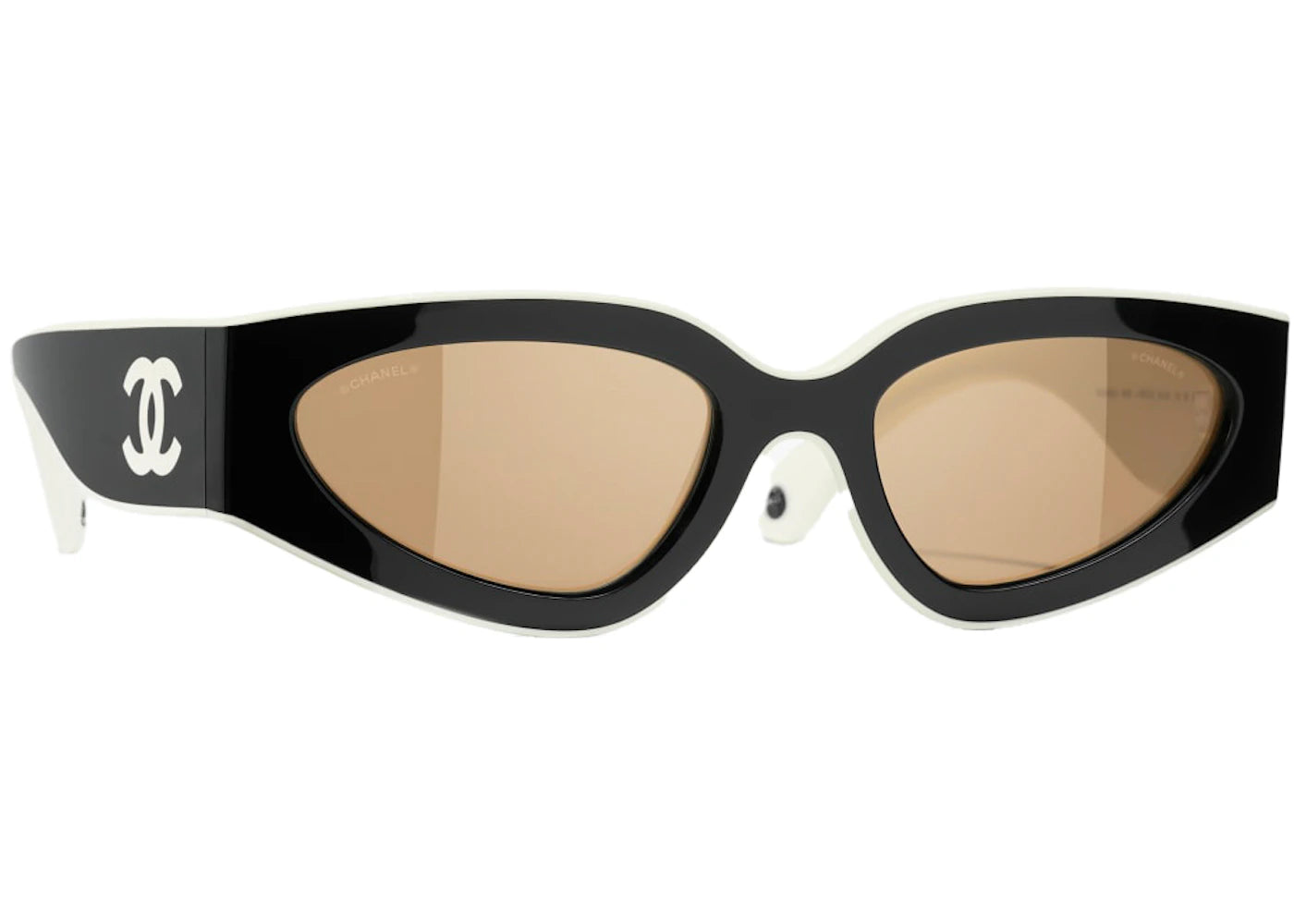 Chanel Cat Eye Sunglasses Black/White (6056 1656/53) - vue 360