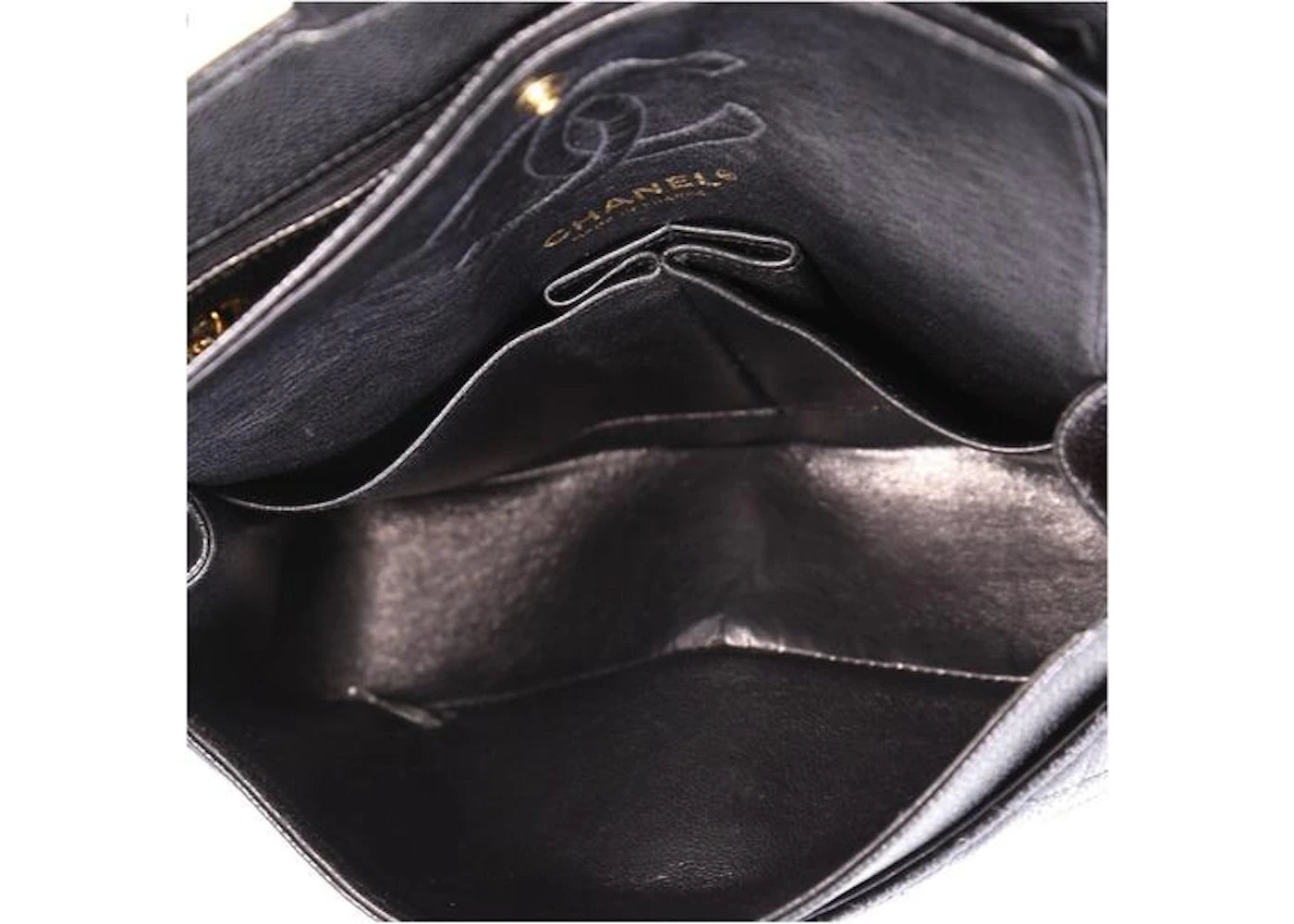 Chanel Classic Double Flap Quilted Caviar Gold-tone Small Black - vue secondaire B