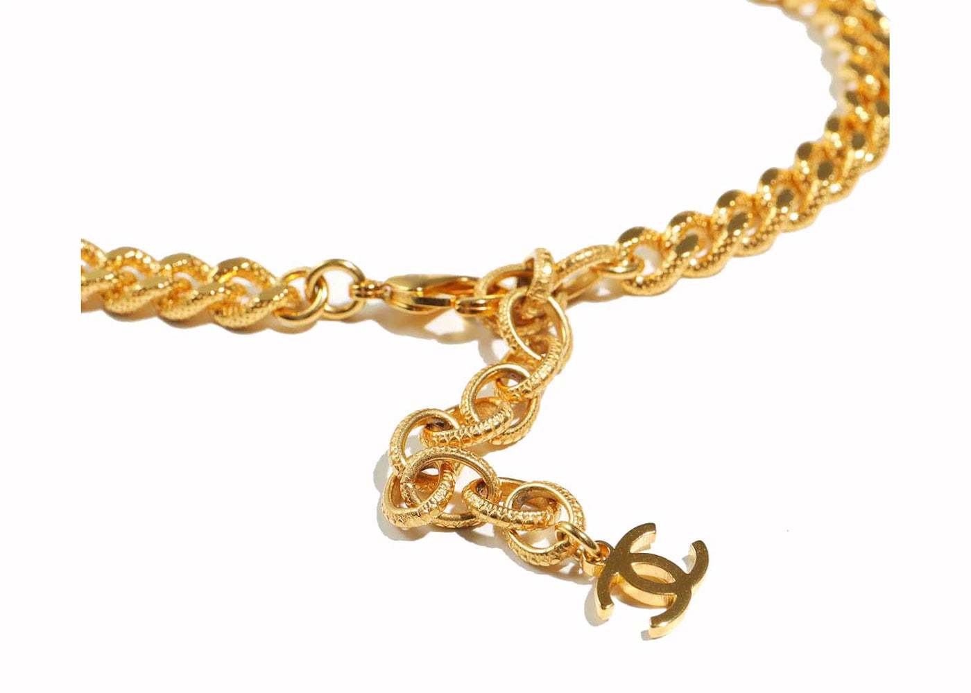 Chanel Crystal CC Logo Necklace Gold (AB8930) - vue secondaire B