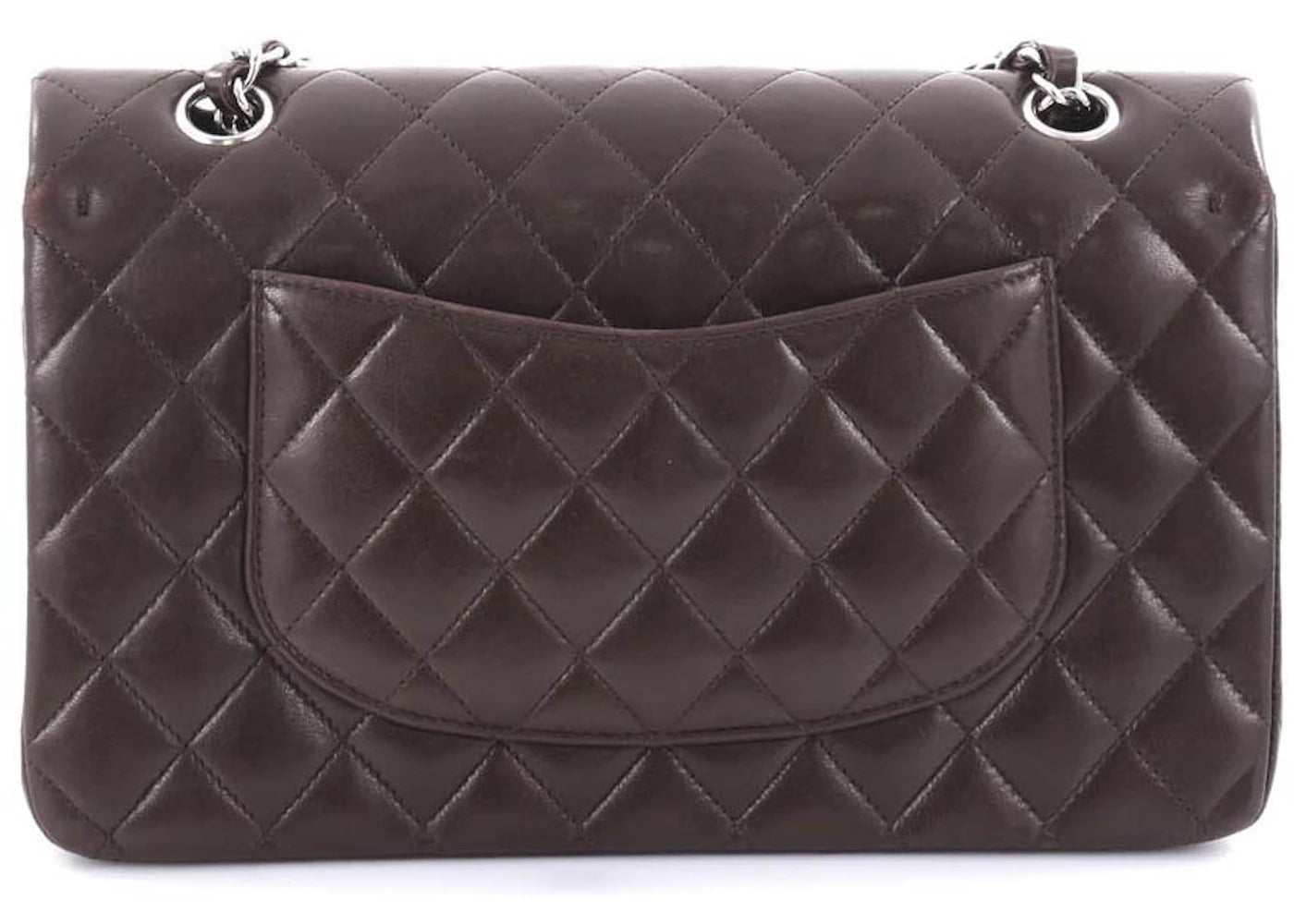 Chanel Double Flap Diamond Quilted Medium Dark Brown - vue secondaire A