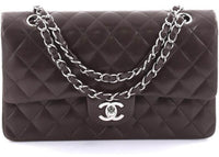 Chanel Double Flap Diamond Quilted Medium Dark Brown