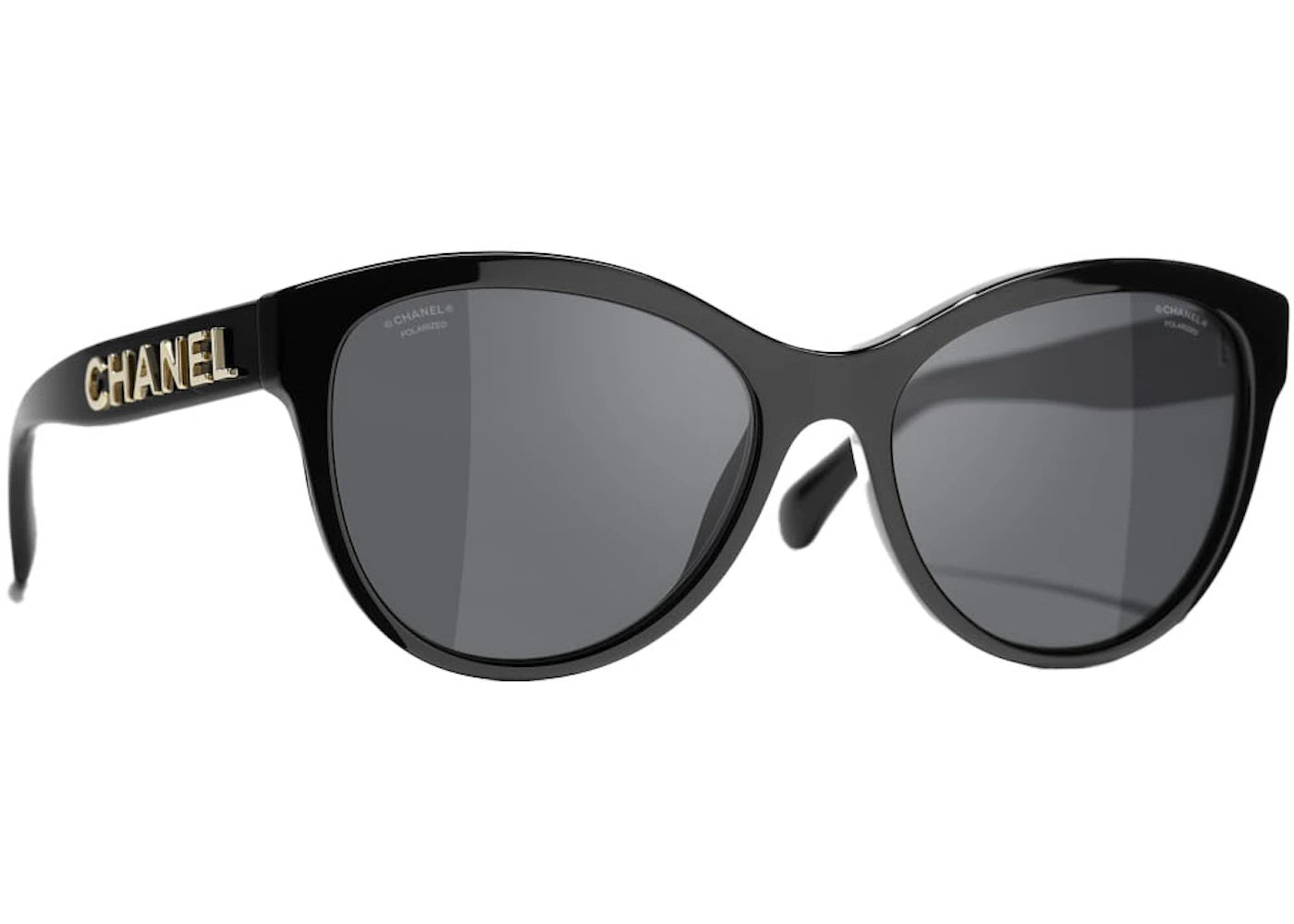 Chanel Pantos Polarized Sunglasses Black (5458 C622/T8) - vue 360