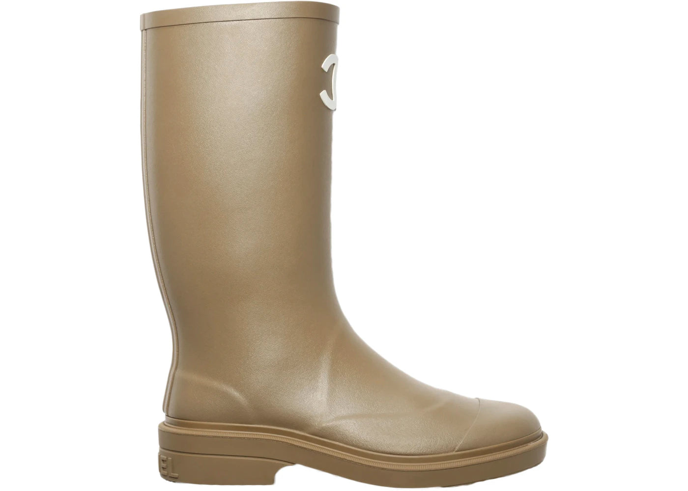 Chanel Rubber Rain Boots Dark Beige - vue secondaire A