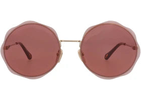 Chloe Round-Frame Metal Sunglasses Gold Gold Red (CH0202S-30014664-003) - vue 360
