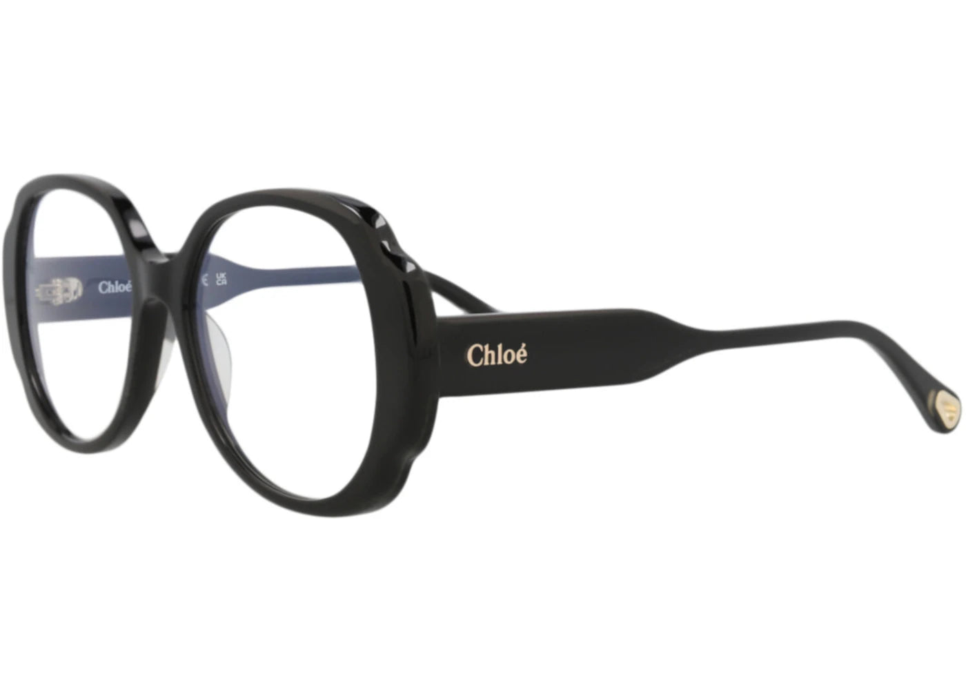 Chloe Round-Frame Recycled Acetate Sunglasses Black Black Transparent (CH0196S-30014696-001) - vue secondaire A