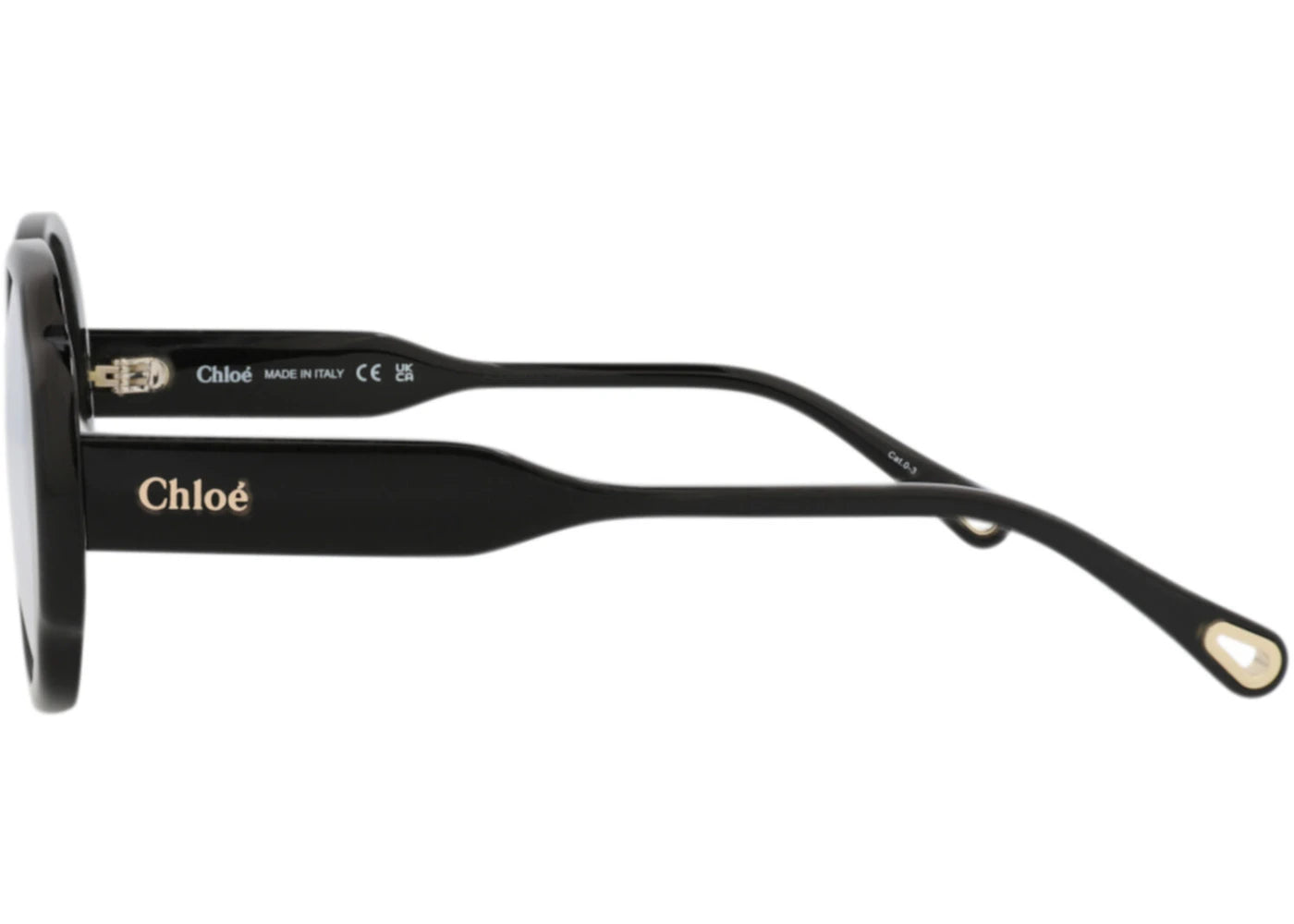 Chloe Round-Frame Recycled Acetate Sunglasses Black Black Transparent (CH0196S-30014696-001) - vue secondaire B