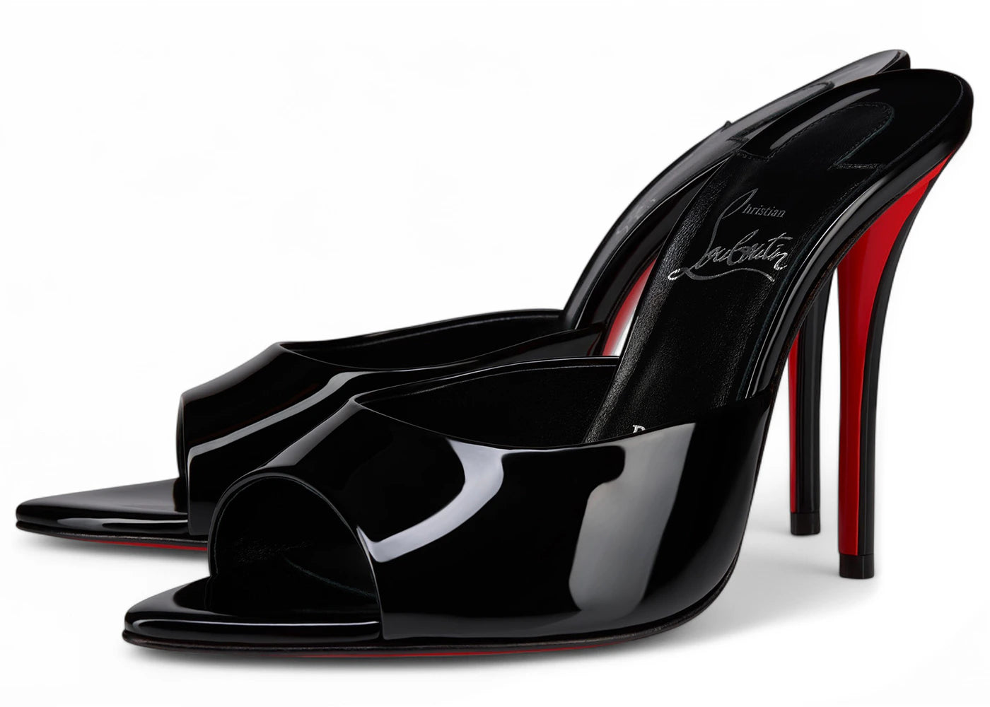 Christian Louboutin Miss Z 100mm Mule Black Patent Calf Leather - vue secondaire B
