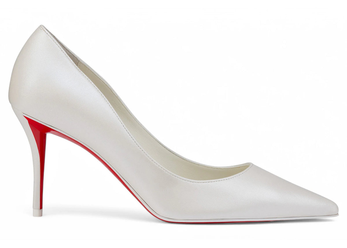 Christian Louboutin Miss Z 80mm Pump Bianco Pearlescent Nappa Leather - vue secondaire A