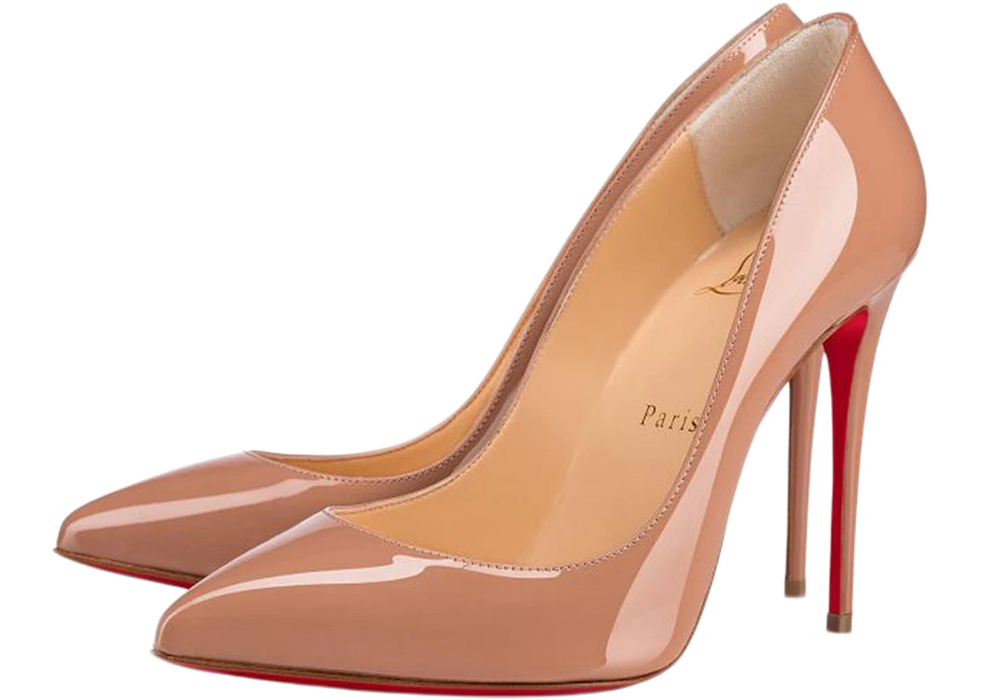 Christian Louboutin Pigalle Follies 100mm Pump Nude Patent Leather - vue secondaire B