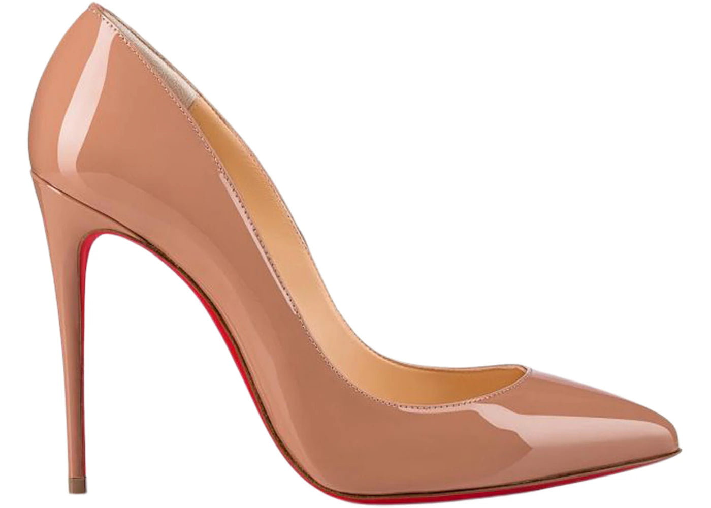 Christian Louboutin Pigalle Follies 100mm Pump Nude Patent Leather - vue secondaire A
