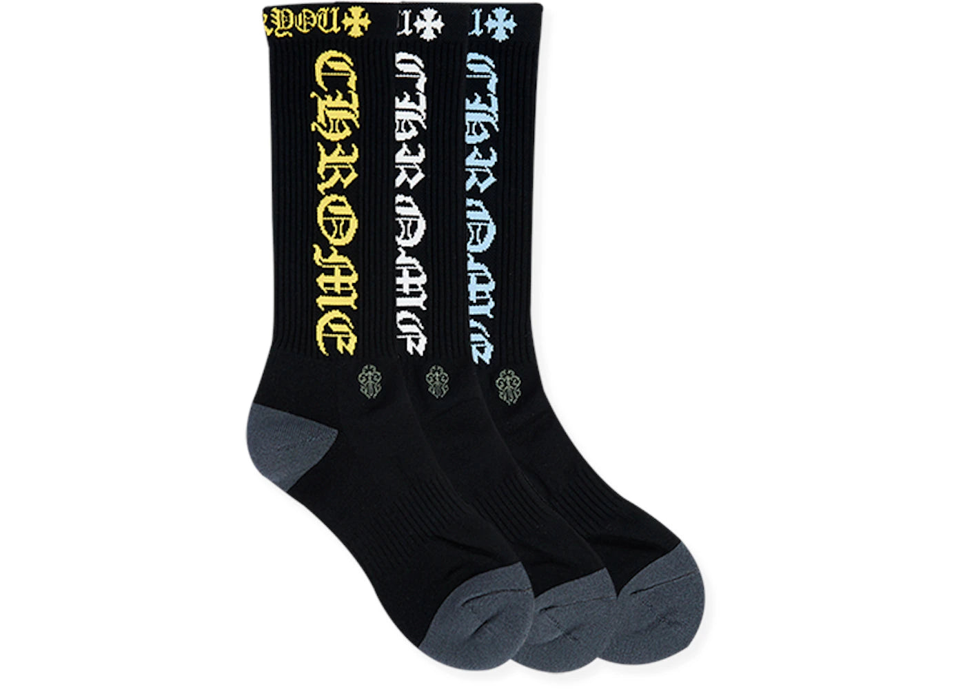Chrome Hearts 3-Pack CH Socks Multicolor/Black - vue secondaire A