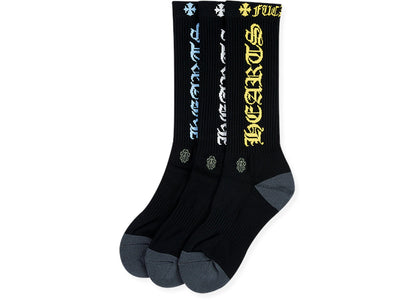 Chrome Hearts 3er-Pack CH Socken Multicolor/Schwarz