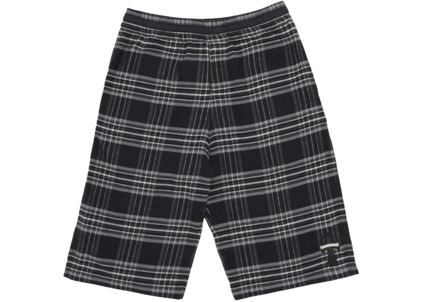 Chrome Hearts After School Cross Patch Flannel Shorts Grey - vue 360