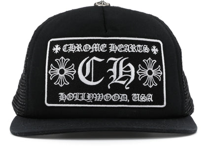 Chrome Hearts CH Hollywood Trucker Hat Schwarz/Schwarz