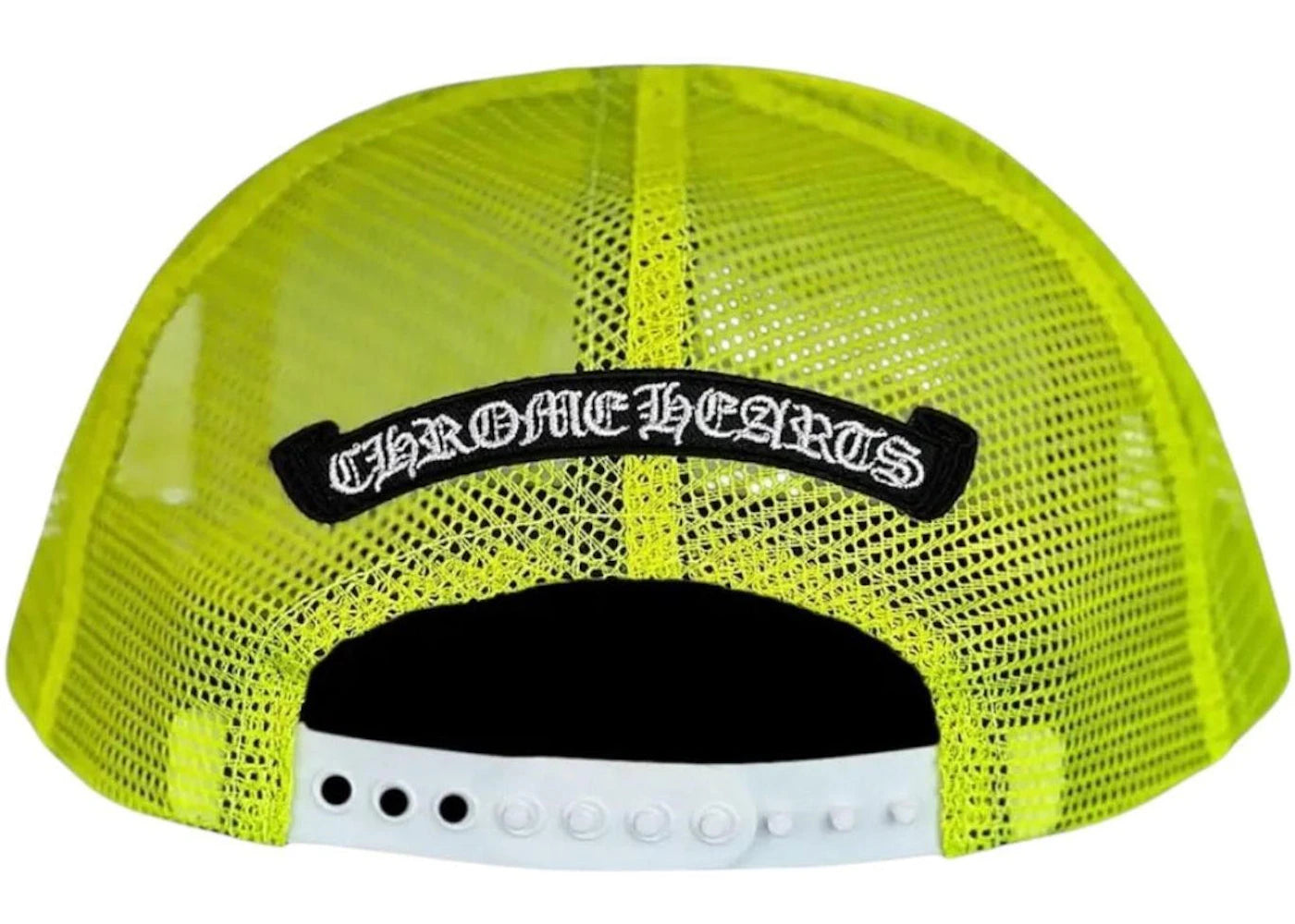 Chrome Hearts Cemetery Cross Trucker Hat Neon Yellow - vue secondaire A