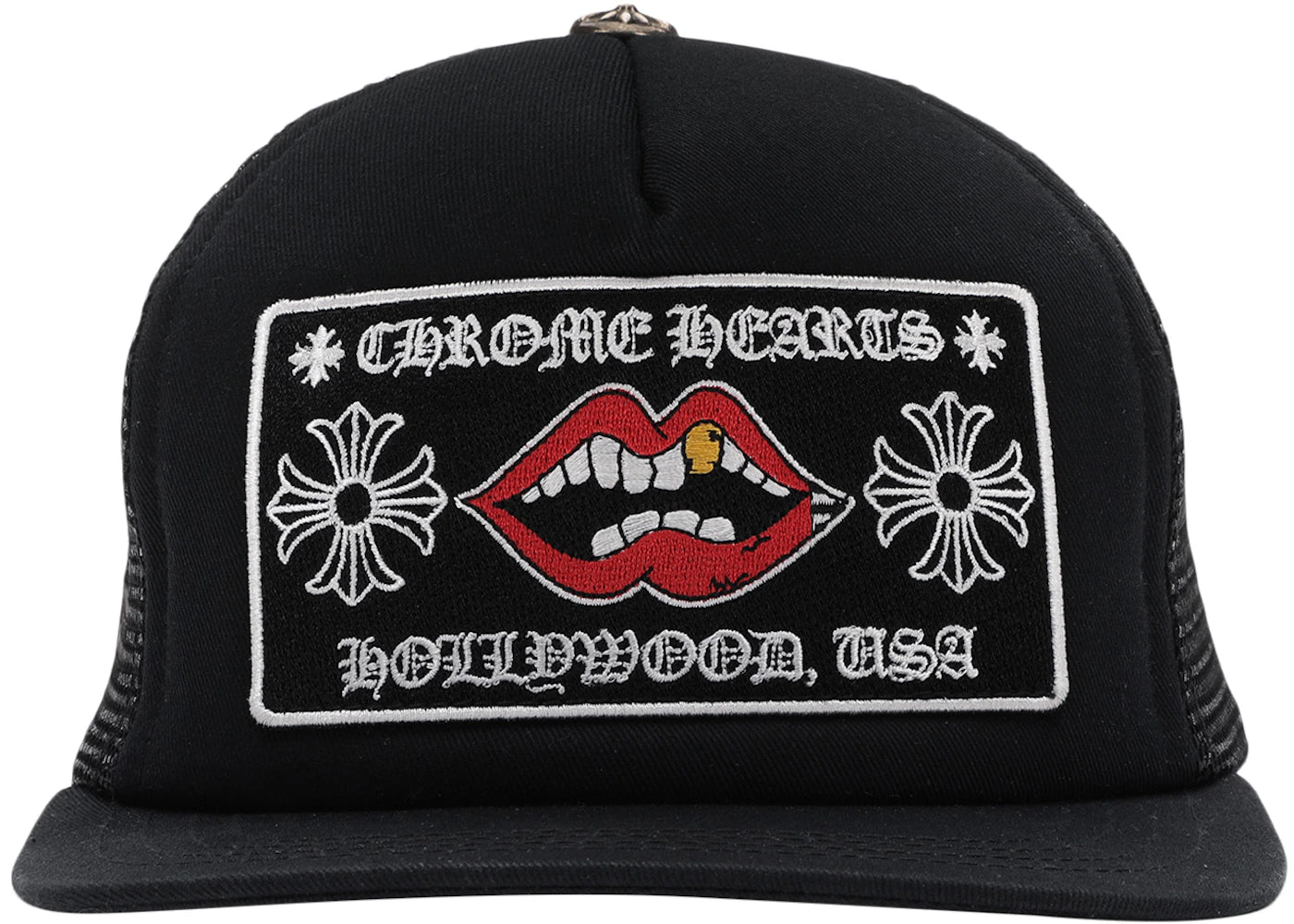 Chrome Hearts Chomper Hollywood Trucker Cap Schwarz/Schwarz - vue 360