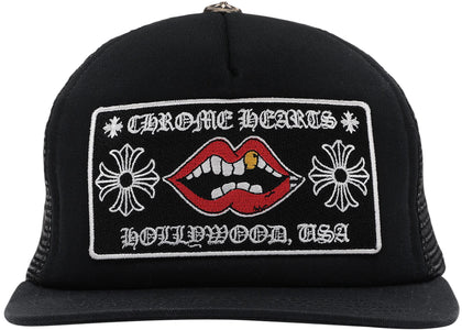 Chrome Hearts Chomper Hollywood Trucker Cap Schwarz/Schwarz