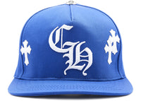 Chrome Hearts Cross Patch Baseballmütze Blau