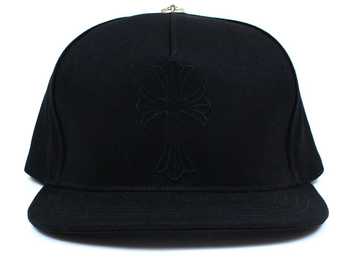 Chrome Hearts Cross Baseballkappe aus gewachstem Denim, schwarz - vue 360