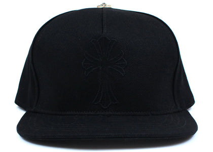 Chrome Hearts Cross Baseballkappe aus gewachstem Denim, schwarz
