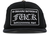 Chrome Hearts FUCK Hollywood Trucker Hat Schwarz/Schwarz