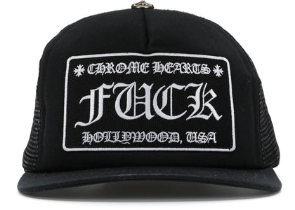 Chrome Hearts FUCK Hollywood Trucker Hat Schwarz/Schwarz