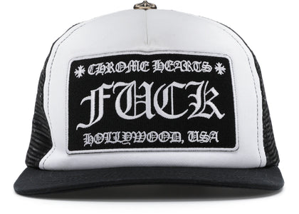 Chrome Hearts FUCK Hollywood Trucker Hat Schwarz/Weiß